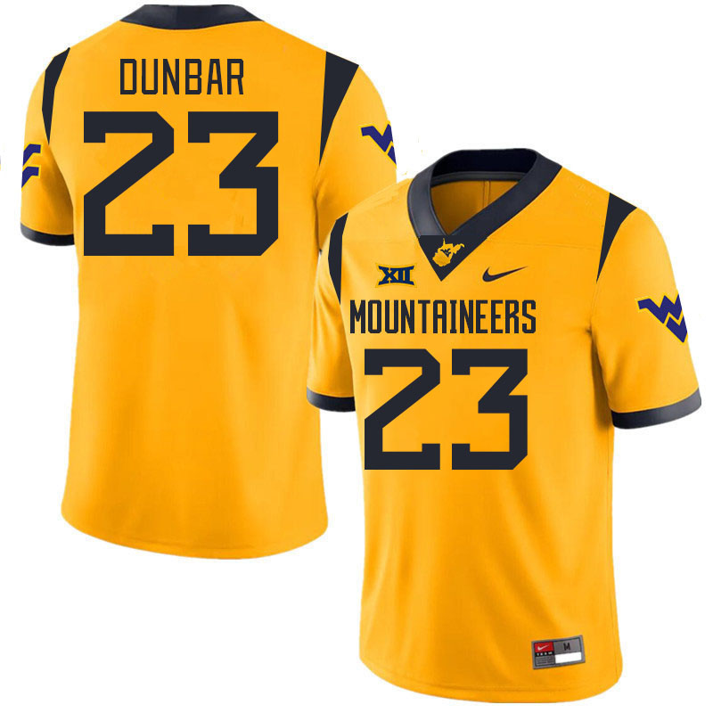 Men #23 Trae'von Dunbar West Virginia Mountaineers College 2024 New Uniforms Football Jerseys Stitch